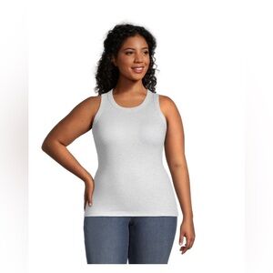 2/$10 Denver Hayes High Neck Rib Tank in Heathered white size large